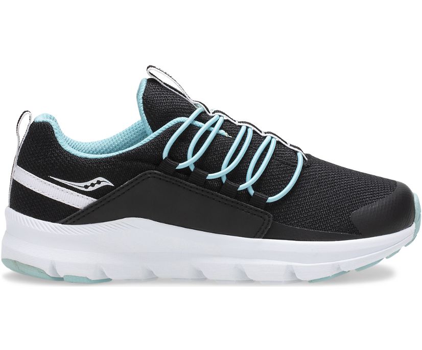 Tenis Saucony Stretch & Go Niños Negros Turquesa | México 765AHKP